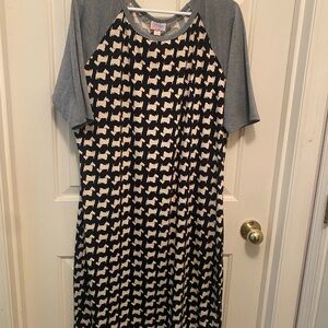 EUC LuLaRoe Scottie Dog Print Julia Dress